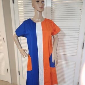 Mod Retro Inspired Space-Age Circle Pocket Dress. NWT Never Worn Circa 2018 Sz12